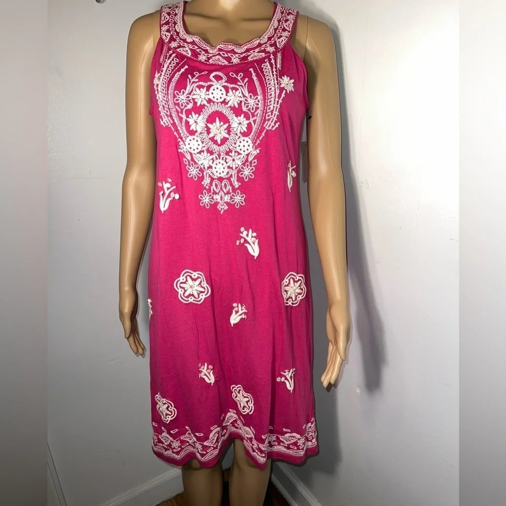 Charter Club,M,NWOT, sleeveless, embroidered beaded, scoop neck, midi, dress